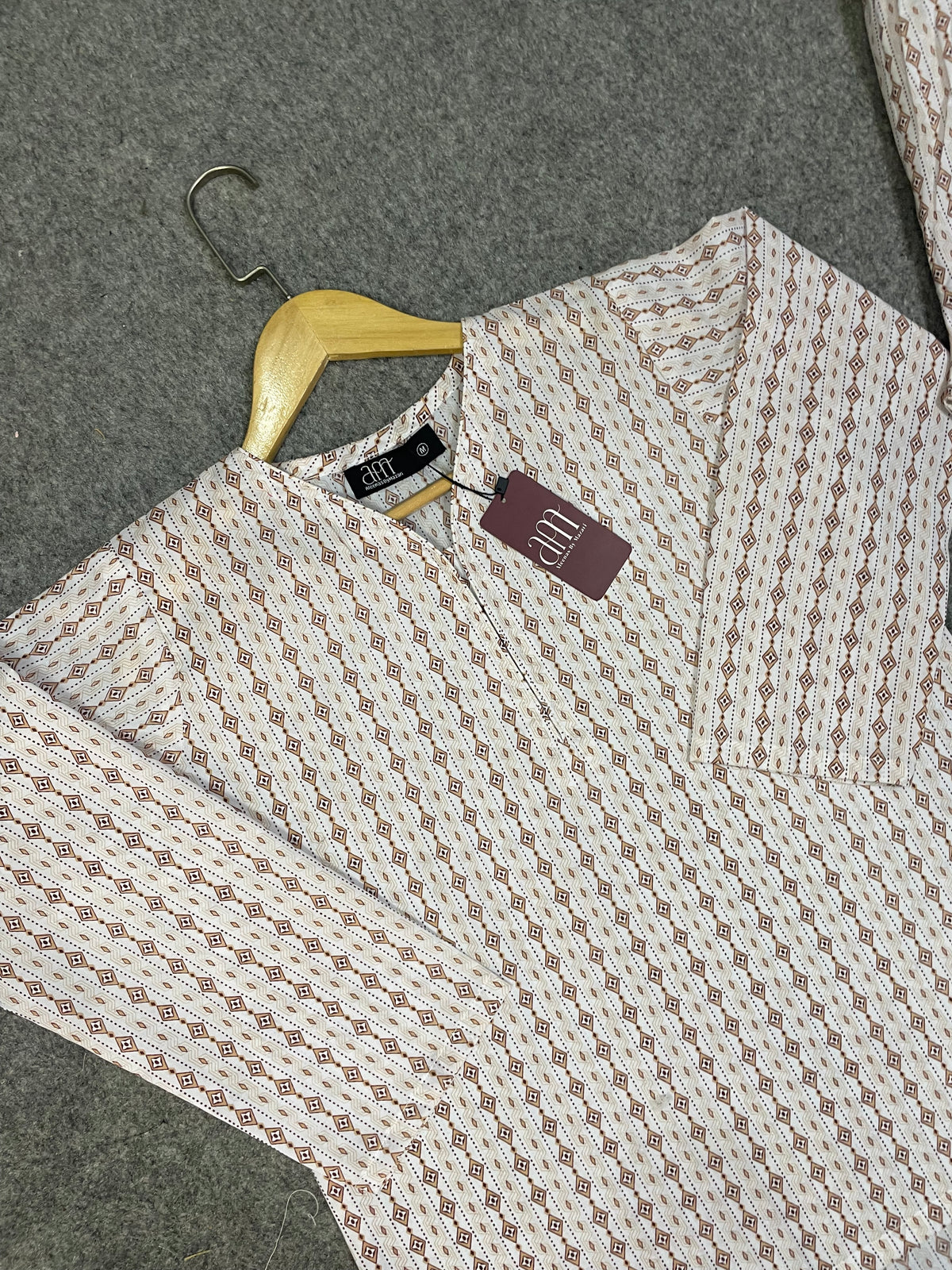 Printed Pure Cotton Co-Ord Set (Beige &Brown)