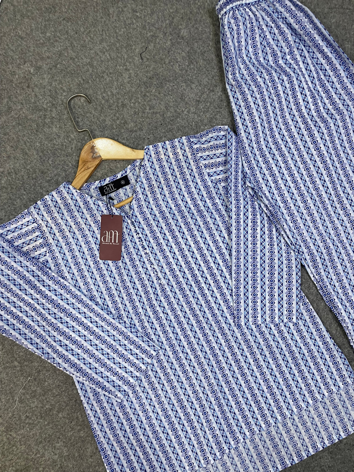 Printed Pure Cotton Co-Ord Set (Blue)
