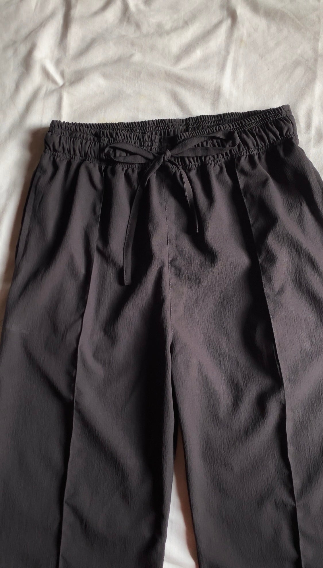 Premium Wide Leg Textured Trouser (Black)