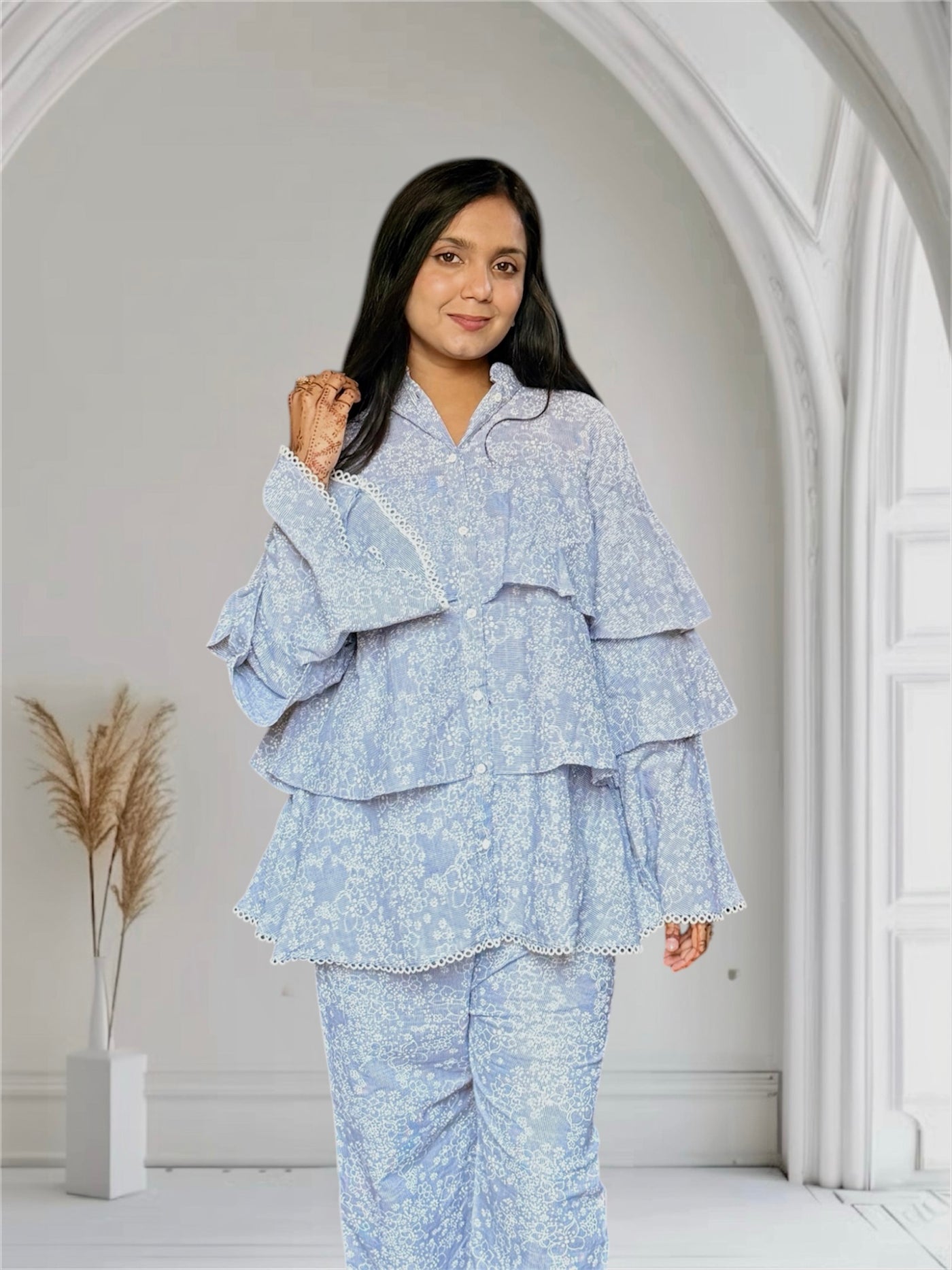 Embossed Cotton Cord Set – Elegant Grey