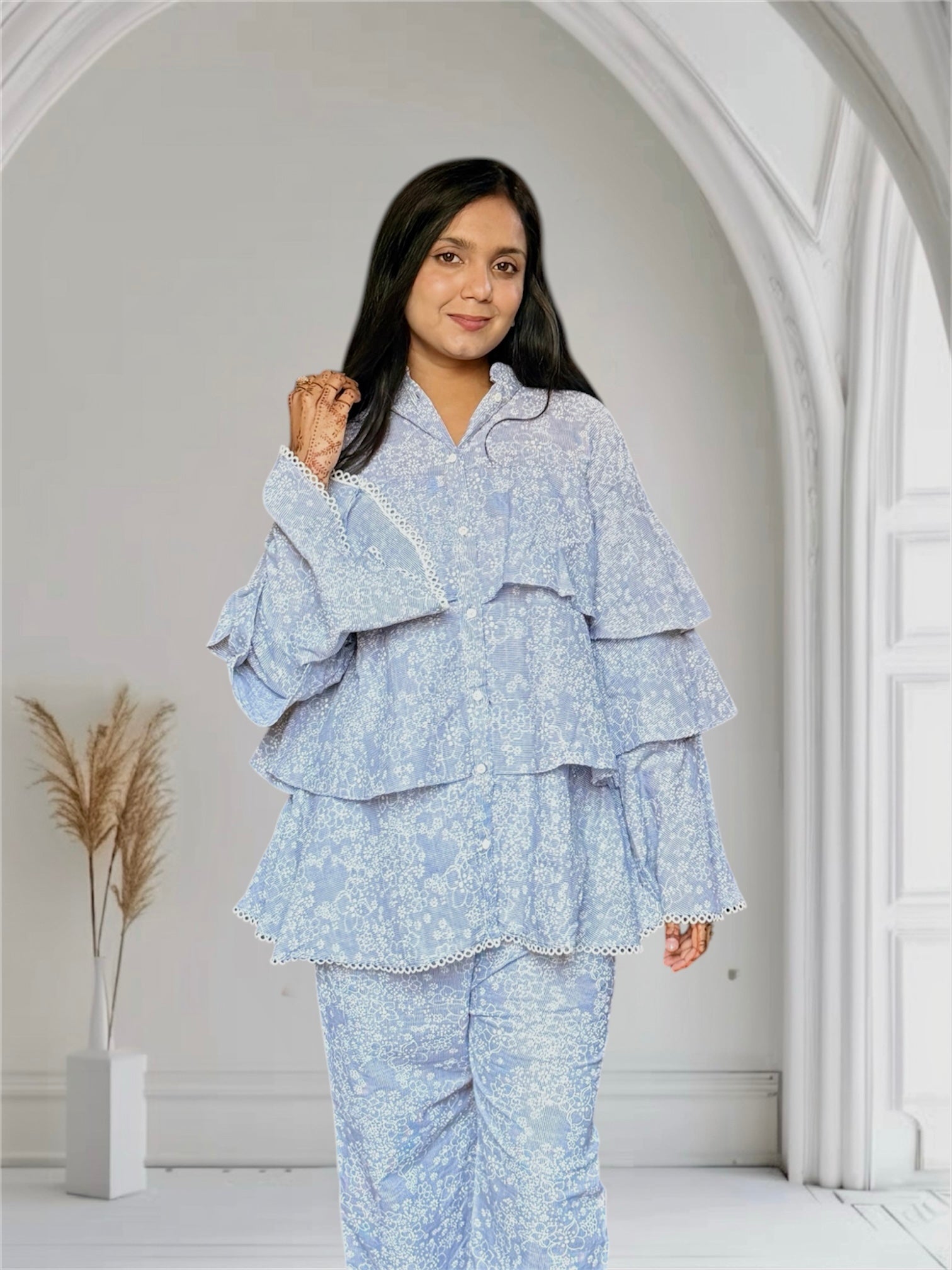 Embossed Cotton Cord Set – Elegant Grey
