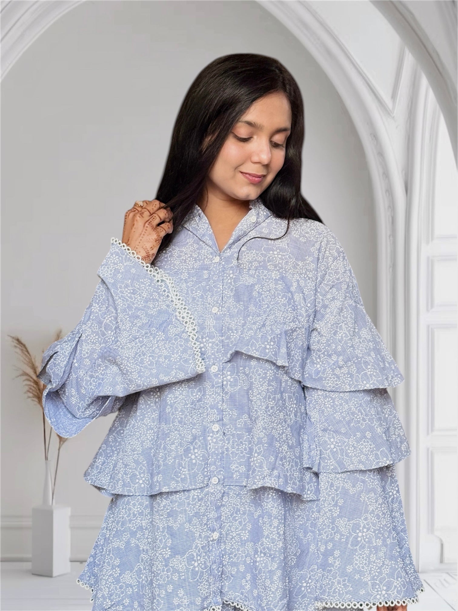 Embossed Cotton Cord Set – Elegant Grey
