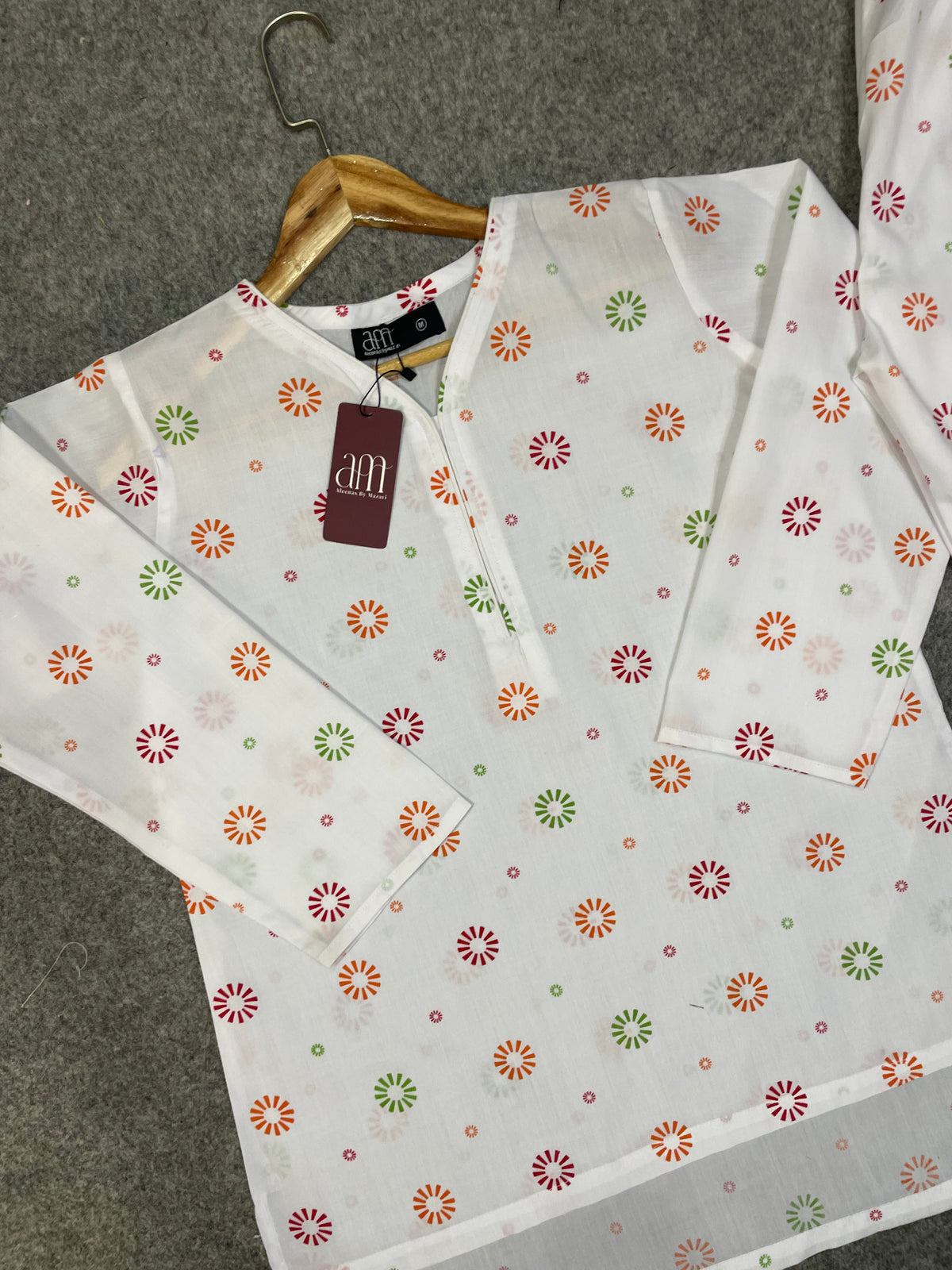 Printed Pure Cotton Co-Ord Set (white)