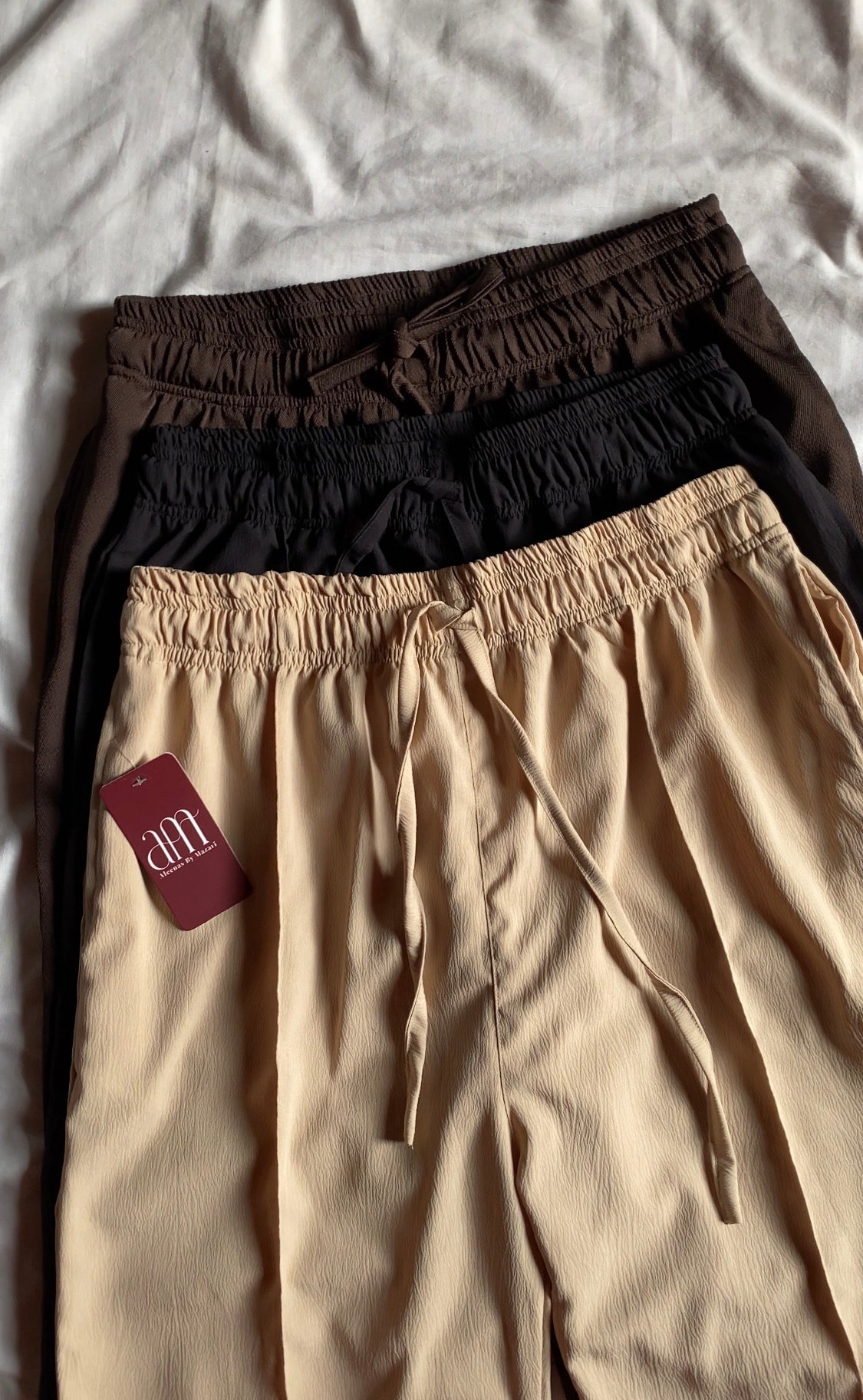 Premium Wide Leg Textured Trouser (Dark Brown)