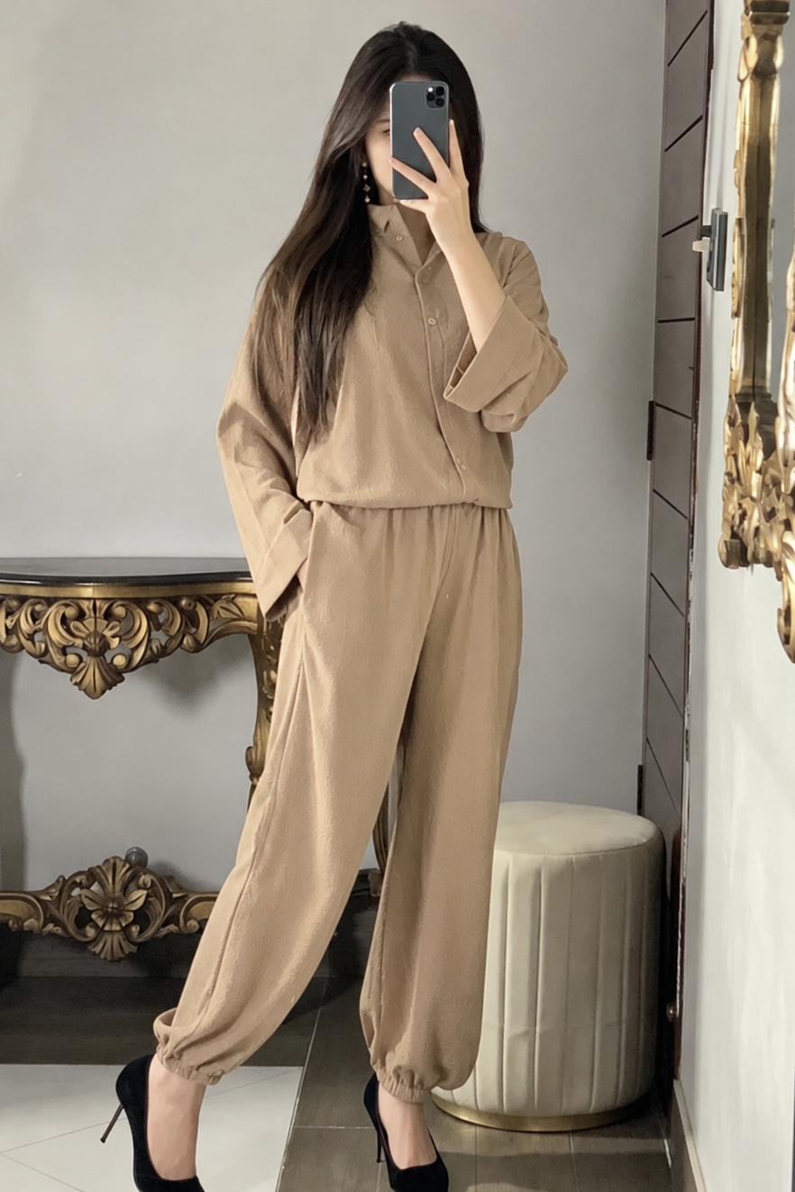 Balloon Pent Co-Ordset (Brown)