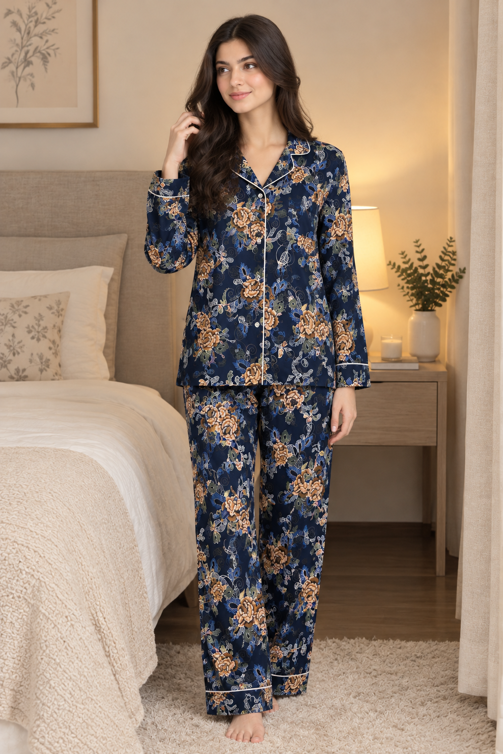 Midnight Blue Luxe Pajama Set