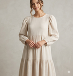 Serenity Textured Maxi Dress (Cream)