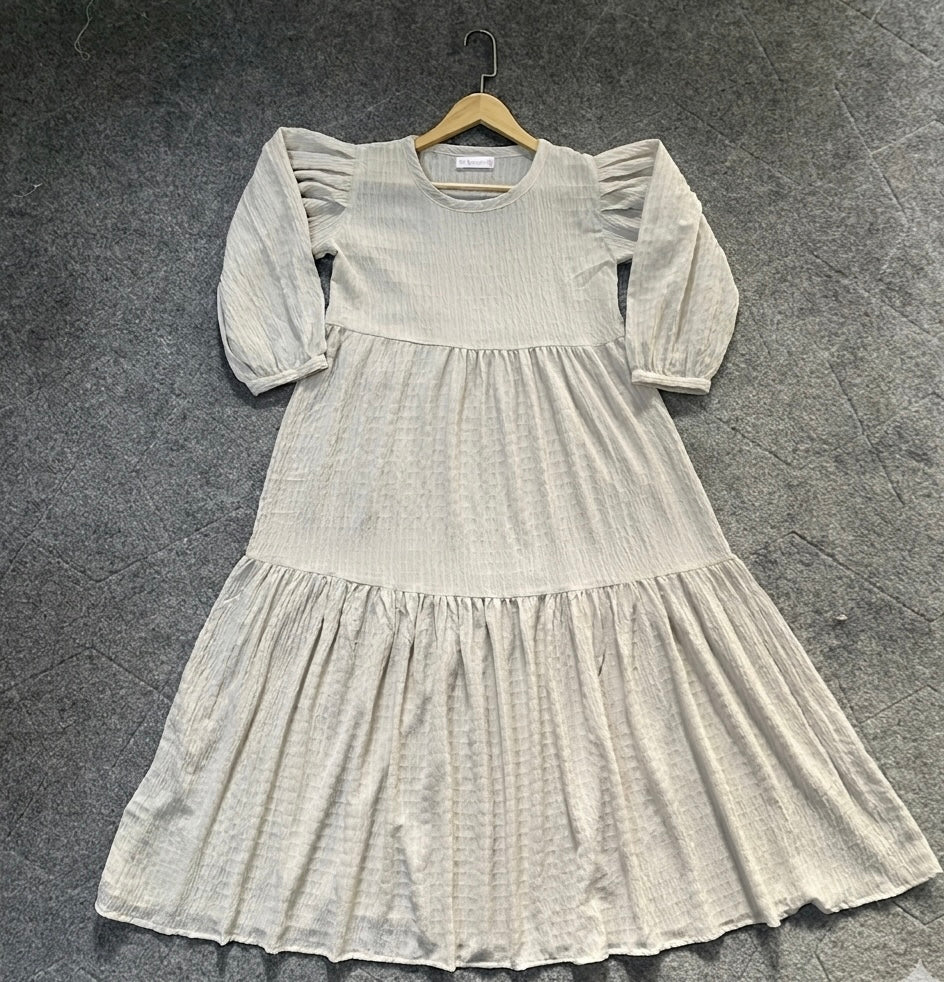 Serenity Textured Maxi Dress (Cream)