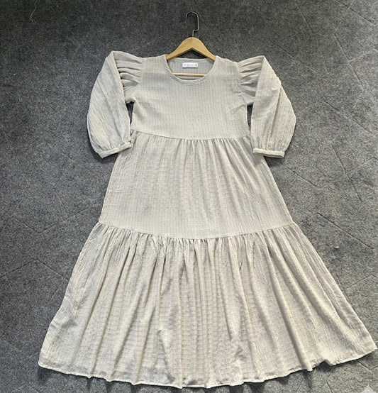 Serenity Textured Maxi Dress (Cream)