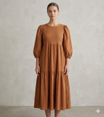 Serenity Textured Maxi Dress (Mocha)