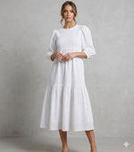 Serenity Textured Maxi Dress (White)
