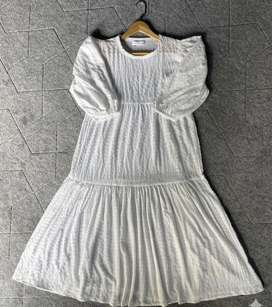 Serenity Textured Maxi Dress (White)