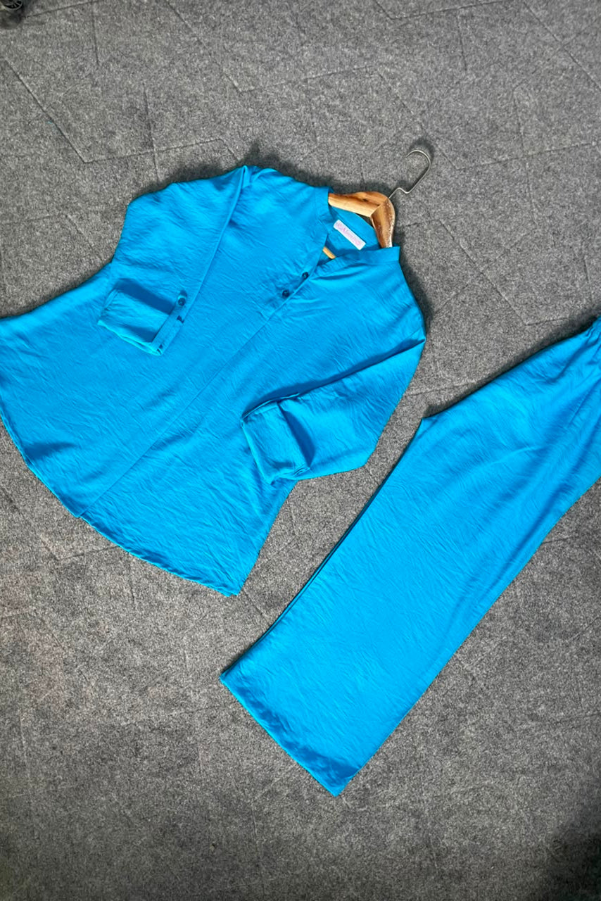 Luna Co-Ord Set –Aqua Blue