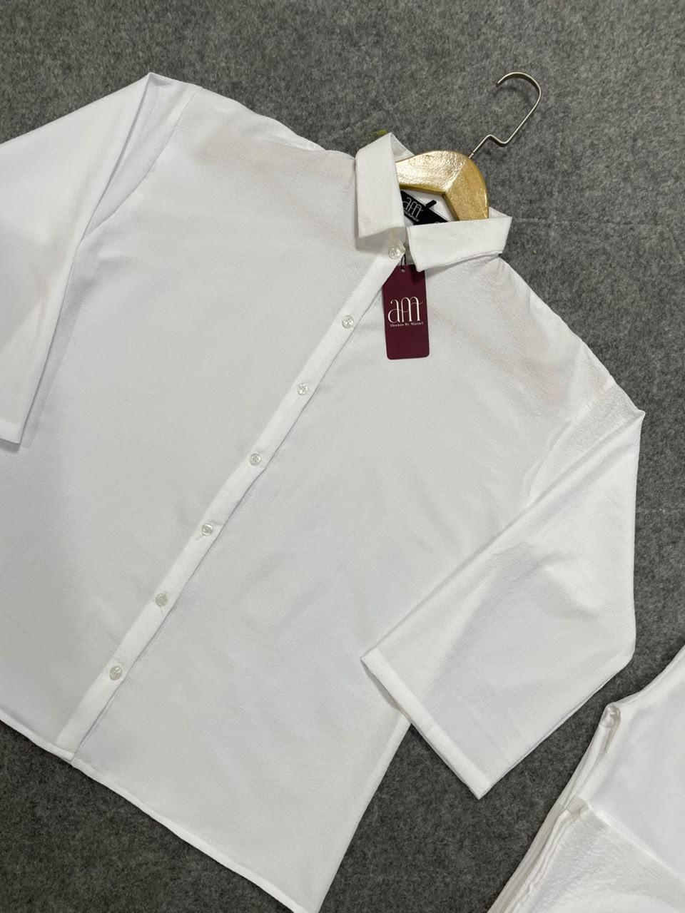 Down Shoulder Co-Ord Set (White)