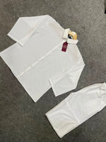 Down Shoulder Co-Ord Set (White)