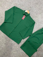 Down Shoulder Co-Ord Set (Green)