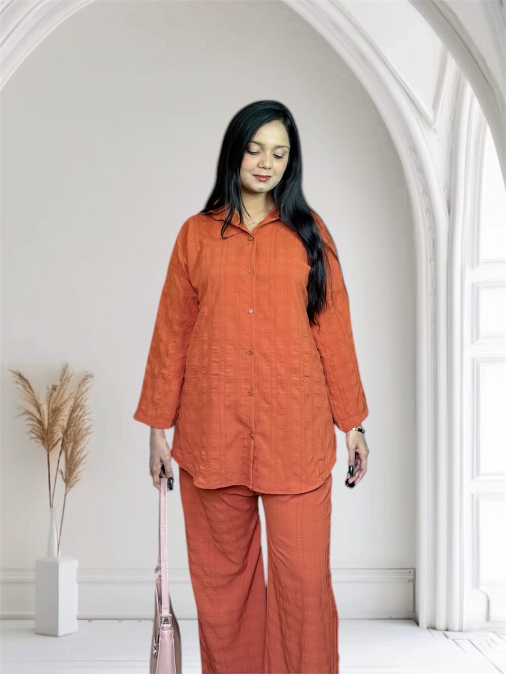 Ladies Western Co-ord Set (Orange) - Image 2
