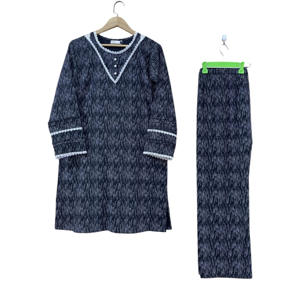Two-Piece set (Black with white shaded dots)