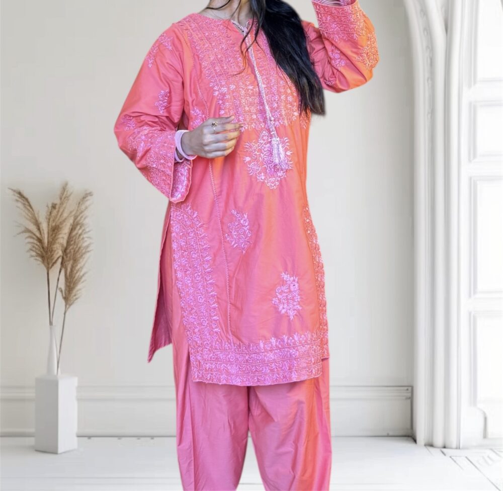 Ladies Embroidered Fershi set